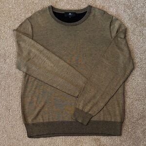 7 For All Mankind Khaki Crewneck Sweater